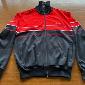 Adidas Black and Red Zip-Up Jacket Men’s XL